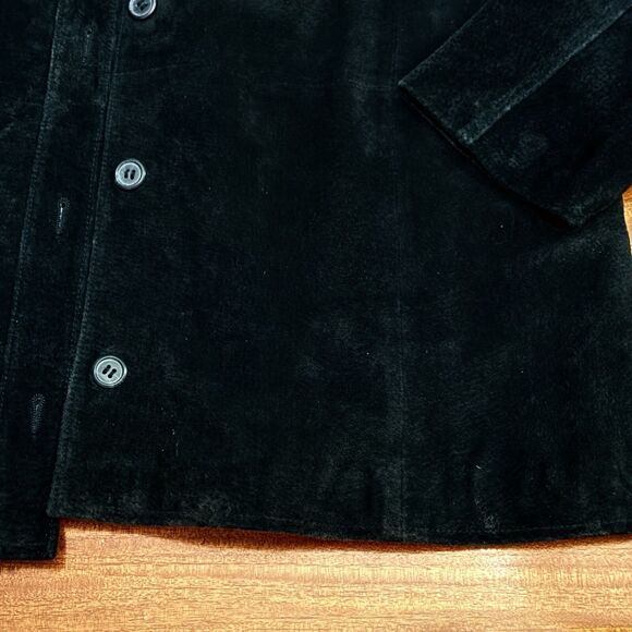 (R)elativity Jacket Suede Women Sz XL Black Leather Button Blazer Lightweight - Picture 6 of 9